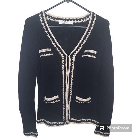 Trina Turk Knit Grandma Cardigan Sweater - Picture 1 of 6